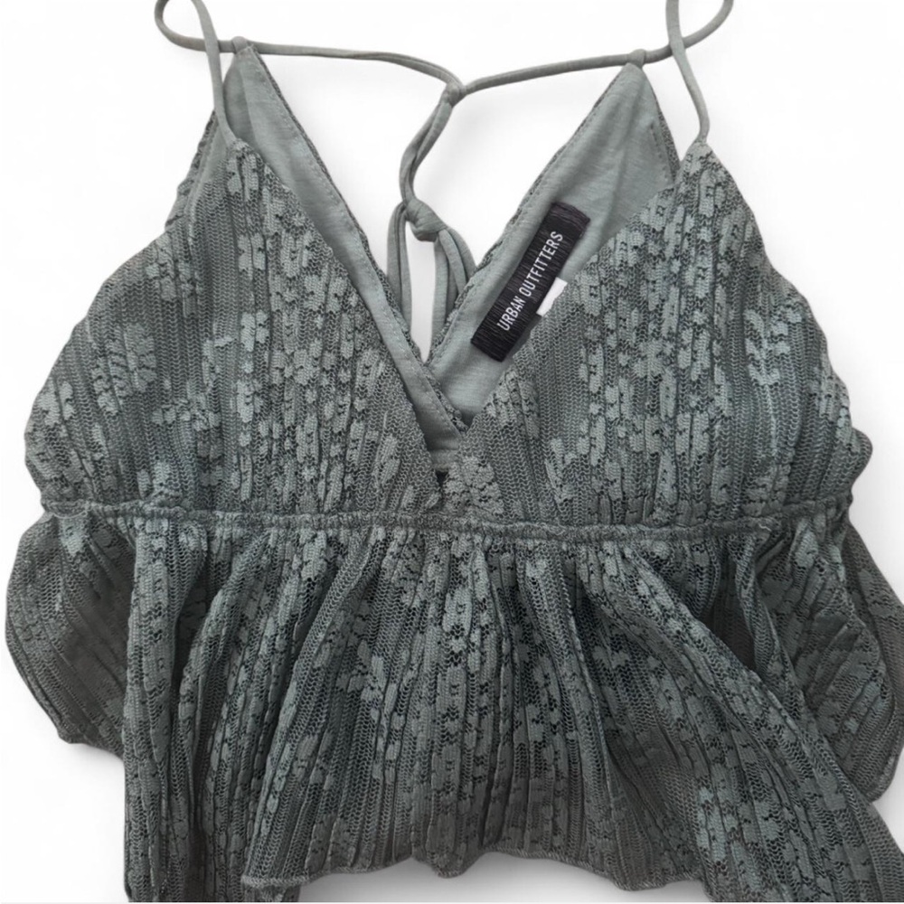 Urban Outfitters Green Lace Top
